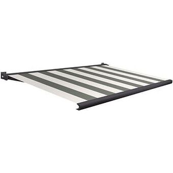 Brico Domasol zonnetent elektrisch met afstandsbediening ’Factor 20-A’ groen/wit brede strepen 500 x 300 cm aanbieding