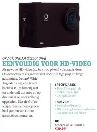 MediaMarkt OK Actioncam OXC1040H-B aanbieding