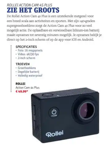 MediaMarkt Rollei Action Cam 4s Plus aanbieding