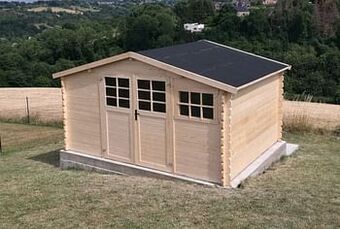 Brico Solid tuinhuis Initia Tyrol hout 388x298cm aanbieding
