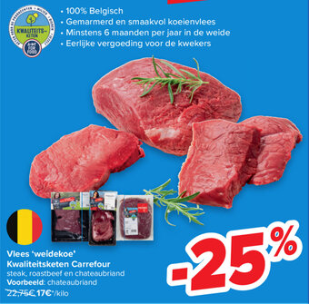Carrefour Vlees 'weidekoe' Kwaliteitsketen Carrefour aanbieding