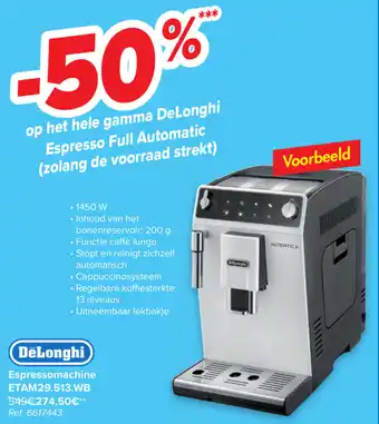 Carrefour DeLonghi Espressomachine ETAM29.513.WB aanbieding