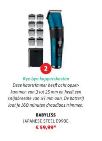 MediaMarkt Babyliss Japanese Steel E990E aanbieding