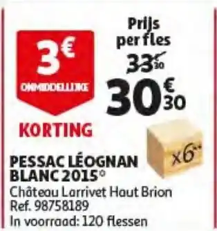 Auchan Pessac Leognan Blanc 2015 aanbieding