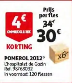 Auchan Pomerol 2012 aanbieding