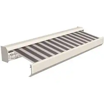 Brico Domasol zonnetent elektrisch met afstandsbediening ’Factor 30-A’ zwart/wit smalle strepen 550 x 300 cm aanbieding