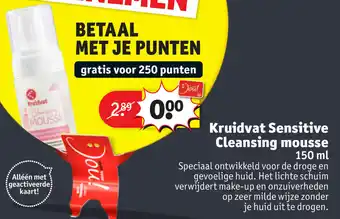 Kruidvat Kruidvat Sensitive Cleansing mousse 150ml aanbieding