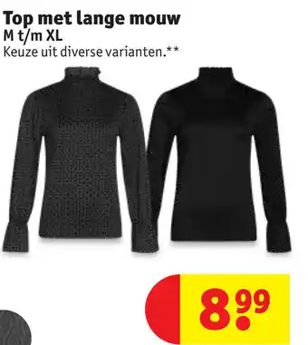 Kruidvat Top met lange mouw M t/m XL aanbieding