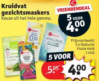 Kruidvat Kruidvat gezichtsmaskers 5 voor aanbieding