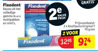 Kruidvat Fixodent 70 gram 2 voor aanbieding