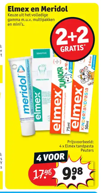 Kruidvat Elmex en Meridol 4 voor aanbieding