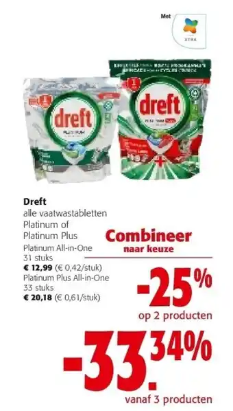 Colruyt Dreft alle vaatwastabletten Platinum aanbieding