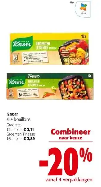 Colruyt Knorr alle bouillons Groenten 12 stuks aanbieding