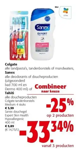 Colruyt Sanex alle deodorants of doucheproducten aanbieding