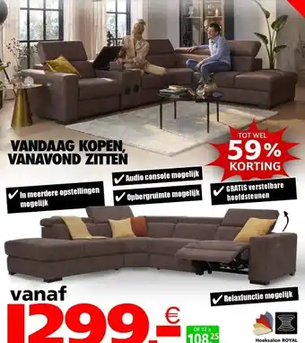 Seats and Sofas Royal Hoeksalon aanbieding
