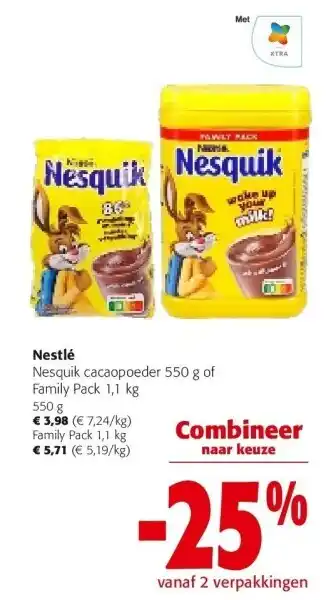 Colruyt Nestlé Nesquik cacaopoeder 550 g aanbieding