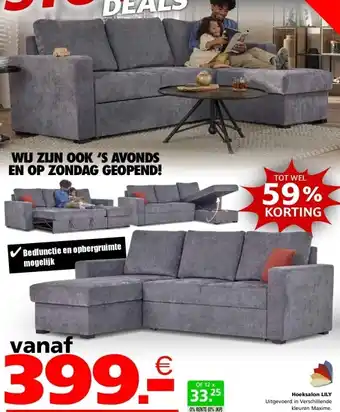 Seats and Sofas Lily Hoeksalon aanbieding