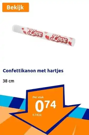 Action Confettikanon met hartjes aanbieding