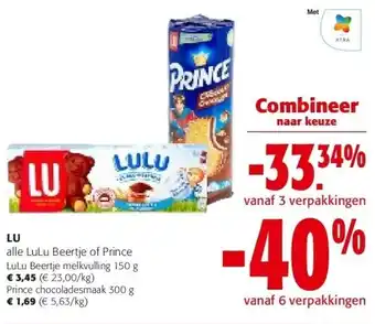 Colruyt LU alle LuLu Beertje of Prince LuLu Beertje melkvulling 150 g aanbieding