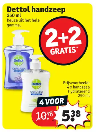 Kruidvat Dettol Handzeep 250ml 4 voor aanbieding