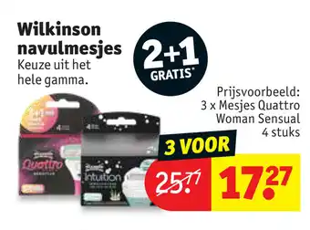 Kruidvat Wilkinson Navulmesjes 3 voor aanbieding
