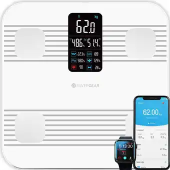 Bol.com Silvergear Weegschaal Personenweegschaal Premium - Weegschaal met Lichaamsanalyse 18x - Slimme Scale aanbieding