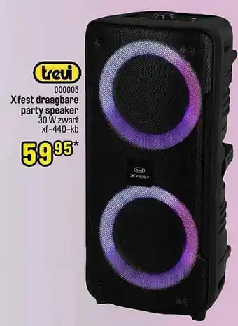 Happyland Trevi x fest draagbare party speaker 30 w zwart xf-440-kb aanbieding