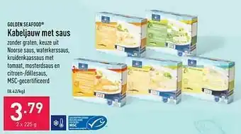 ALDI Kabeljauw met saus aanbieding