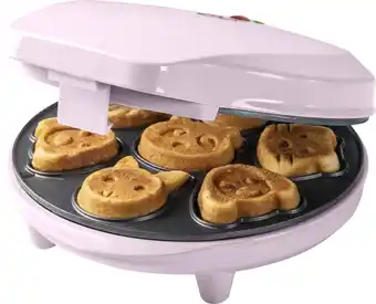 Bol.com Bestron Wafelijzer voor Mini Cookies, Cakemaker voor mini cakes, met bakindicatielampje & antiaanbaklaag, koekjes in dierenvo aanbieding