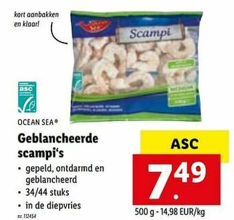 Geblancheerde scampi‘s