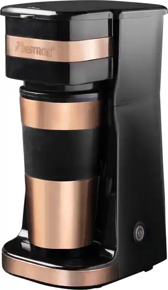 Bol.com Bestron Koffiezetapparaat met thermosbeker, voor gemalen filterkoffie & ideal voor camping, 2 grote koppen, 750 Watt, rvs, Kl aanbieding
