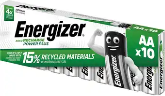 Bol.com Energizer Oplaadbare Power Plus batterijen AA / NH15 2000 mAh, blisterverpakking van 10 opgeladen batterijen (pak 10 stuks) aanbieding
