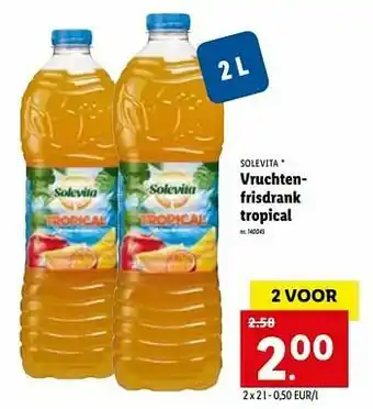 Lidl Vruchtenfrisdrank tropical aanbieding