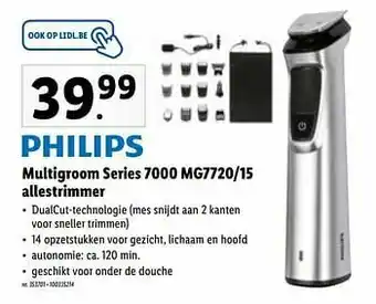 Lidl Philips multigroom series 7000 mg7720-15 allestrimmer aanbieding