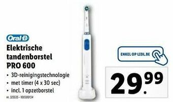 Lidl Oral-b elektrische tandenborstel pro 600 aanbieding