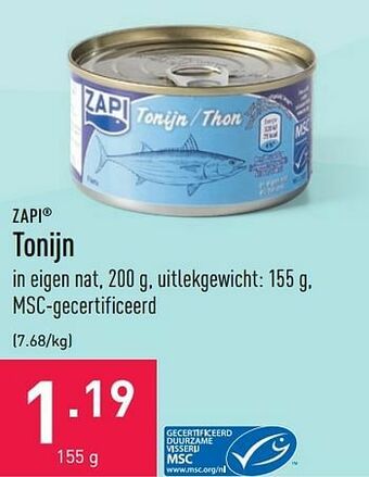 ALDI Tonijn aanbieding