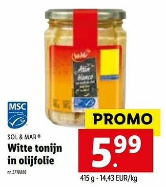 Lidl Witte tonijn in olijfolie aanbieding