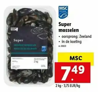 Lidl Super mosselen aanbieding