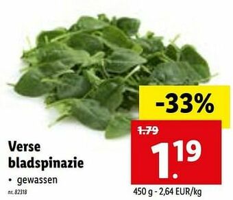 Lidl Verse bladspinazie aanbieding
