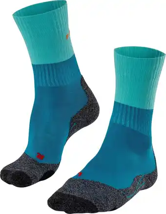 Bol.com FALKE TK2 Explore Wandelen anti blaren, anti zweet merino wol sportsokken dames blauw - Maat 39-40 aanbieding