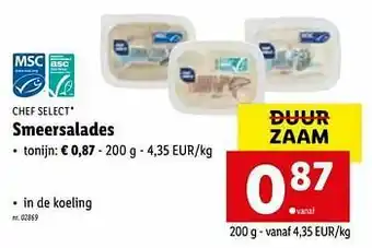 Lidl Smeersalades tonijn aanbieding
