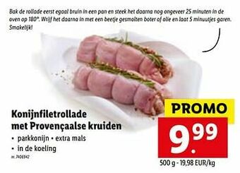 Lidl Konijnfiletrollade met provençaalse kruiden aanbieding