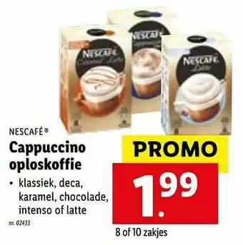 Lidl Cappuccino oploskoffie aanbieding