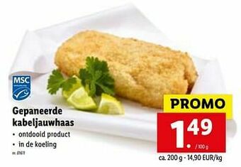 Lidl Gepaneerde kabeljauwhaas aanbieding