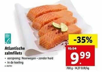 Lidl Atlantische zalmfilets aanbieding