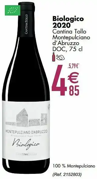 Cora Biologico 2020 cantina tollo montepulciano d’abruzzo doc aanbieding