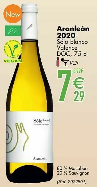 Aranleón 2020 sólo blanco valence doc
