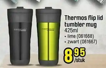 Thermos flip lid tumbler mug
