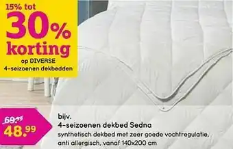Leen Bakker 4-seizoenen dekbed sedna aanbieding