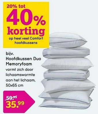 Hoofdkussen duo memoryfoam